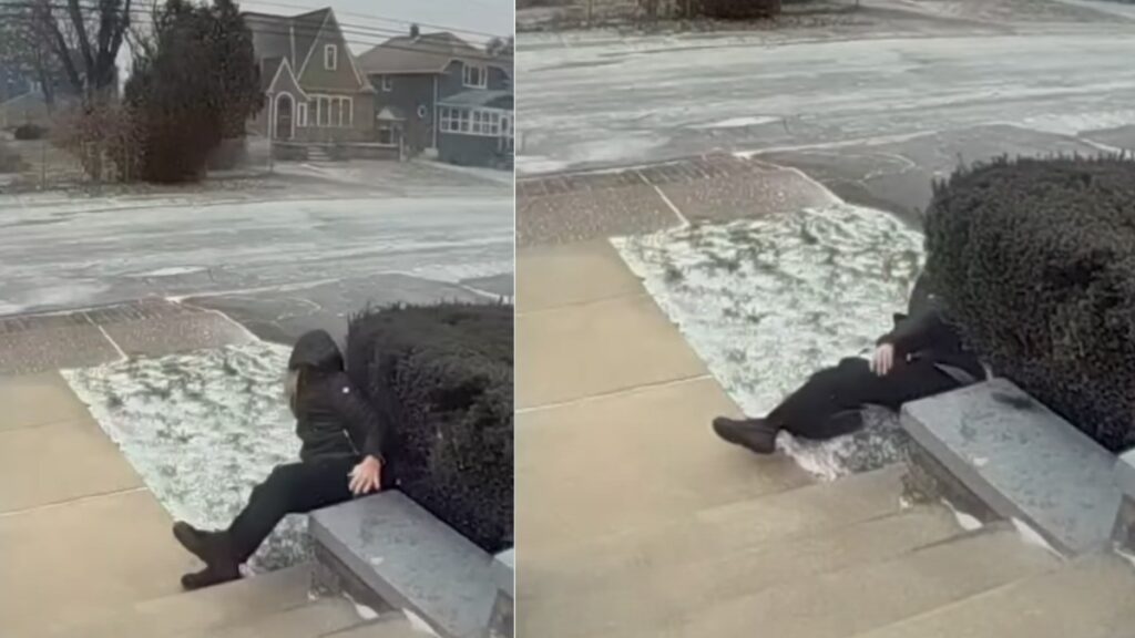Abuelita es arrastrada por fuertes vientos de tormenta invernal en Laredo