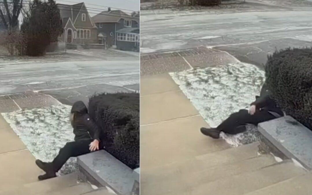 Abuelita es arrastrada por fuertes vientos de tormenta invernal en Laredo