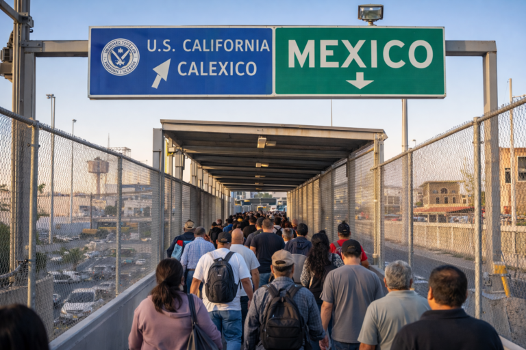 Cambio Temporal en el Cruce Peatonal Mexicali-Calexico por Obras de Modernización